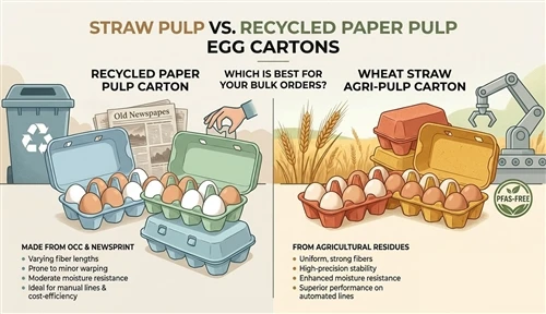 Straw Pulp vs. Kartone za jaja u boji od reciklirane papirne pulpe: koje je n...